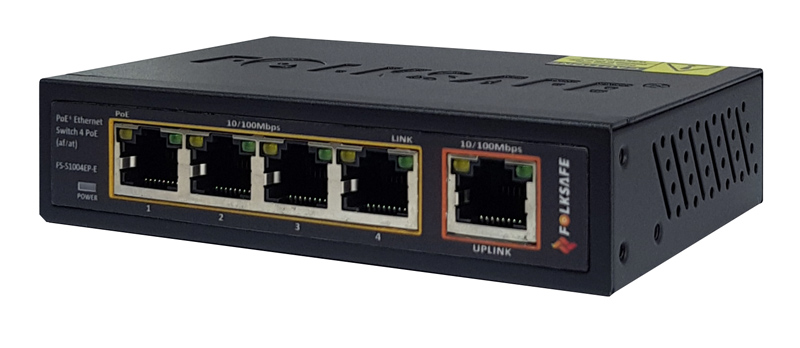 FOLKSAFE PoE Ethernet Switch FS-S1004EP-E, 4 Ports 10/100Mbps