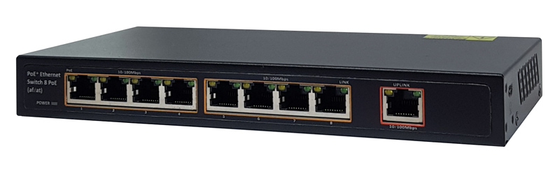 FOLKSAFE PoE Ethernet Switch FS-S1008EP-E, 8 Ports 10/100Mbps