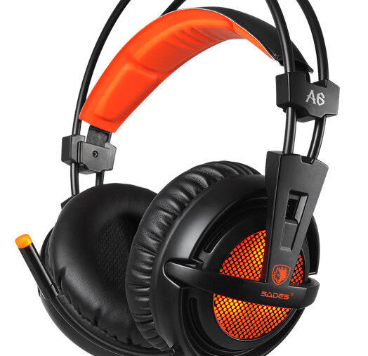 SADES Gaming Headset A6, multiplatform, USB, LED, μαύρα