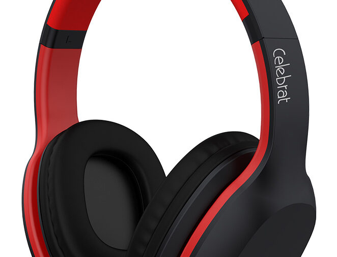 CELEBRAT Bluetooth headphones A18-BKRD, wireless & wired, μαύρο-κόκκινο