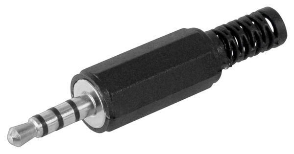 11578 GOOBAY βύσμα 3.5mm 11578, 4 contacts, πλαστικό, μαύρο, 10τμχ