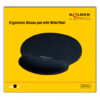DELOCK Mousepad 12559 με στήριγμα καρπού, 252 x 227mm, μαύρο