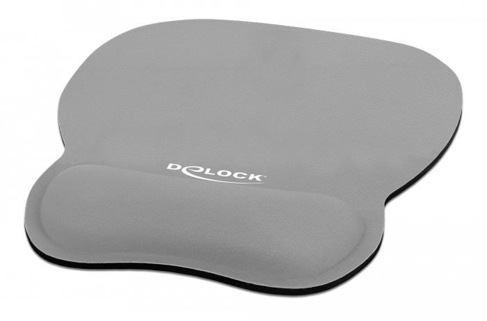 DELOCK Mousepad 12698 με στήριγμα καρπού, 245x206 mm, γκρι