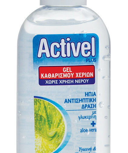 ACTIVEL αντισηπτικό gel χεριών, με γλυκερίνη & aloe vera, 80ml