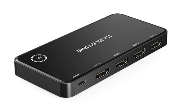 CABLETIME HDMI switch CT-HS4K3 με ασύρματο χειριστήριο, 3 σε 1, 4K, γκρι