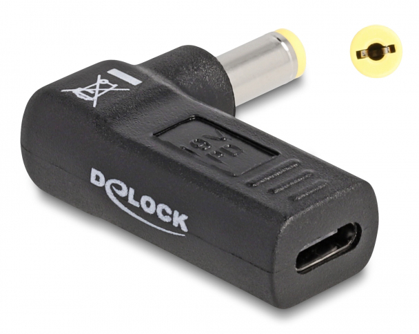 DELOCK αντάπτορας τροφοδοσίας 60009 USB-C σε Acer 5.5x1.7mm, 90°, μαύρος