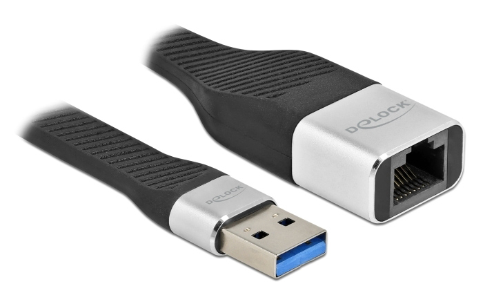 DELOCK αντάπτορας δικτύου 86937, USB, 1000Mbps Ethernet, 13cm, μαύρος