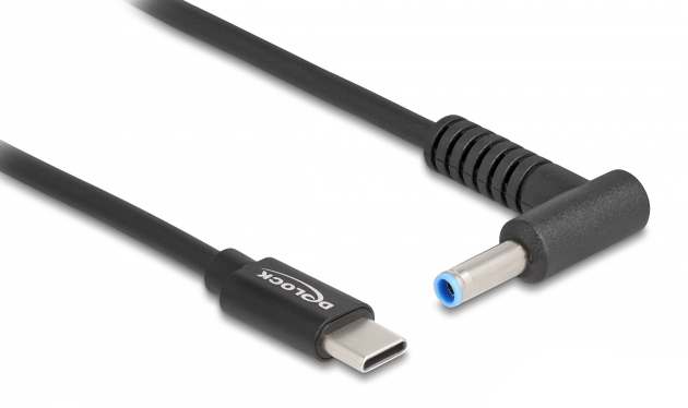 DELOCK καλώδιο τροφοδοσίας 87971, USB-C σε HP 4.5x3.0mm, 1.5m, μαύρο