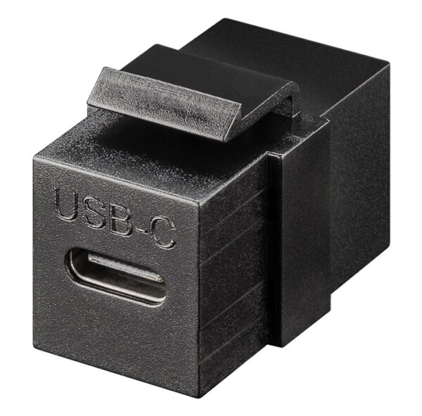61261 GOOBAY keystone module USB-C 3.2 Gen 2 61261, θηλυκό σε θηλυκό, μαύρο