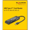 DELOCK card reader 91739 για micro SD/SD/CF/MS/xD, USB-C, μαύρο