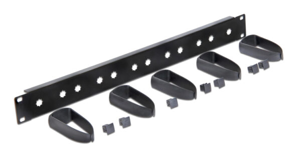 DELOCK cable management 43345 για rack 19"/1U, 5x γάντζοι, μαύρο