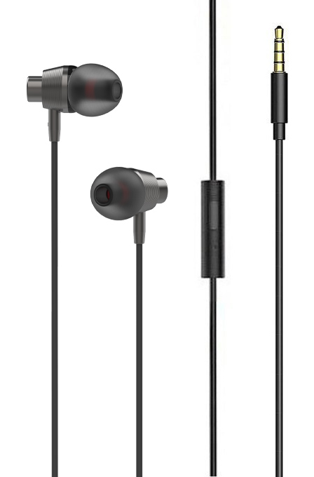 6933138691786 LDNIO earphones με μικρόφωνο HP05, 3.5mm σύνδεση, Φ10mm, 1.2m, γκρι