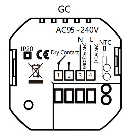 BHT-009GCLW-5 Smart θερμοστάτης αερίου BHT-009GCLW, WiFi, χωνευτός, μαύρος