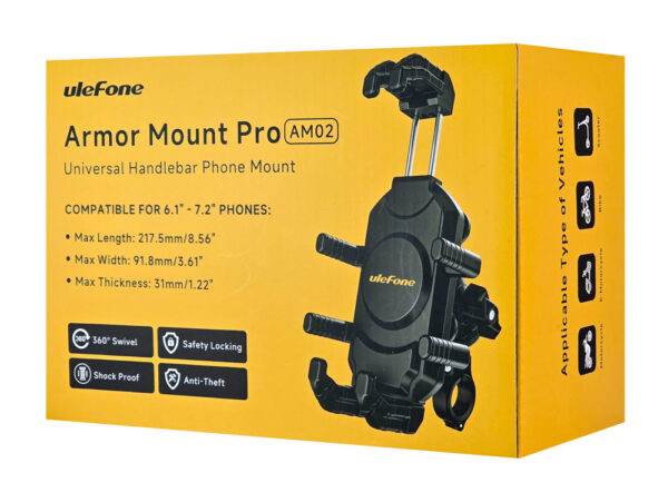 ULEFONE βάση ποδηλάτου για smartphone Armor Mount Pro AM02, μαύρη