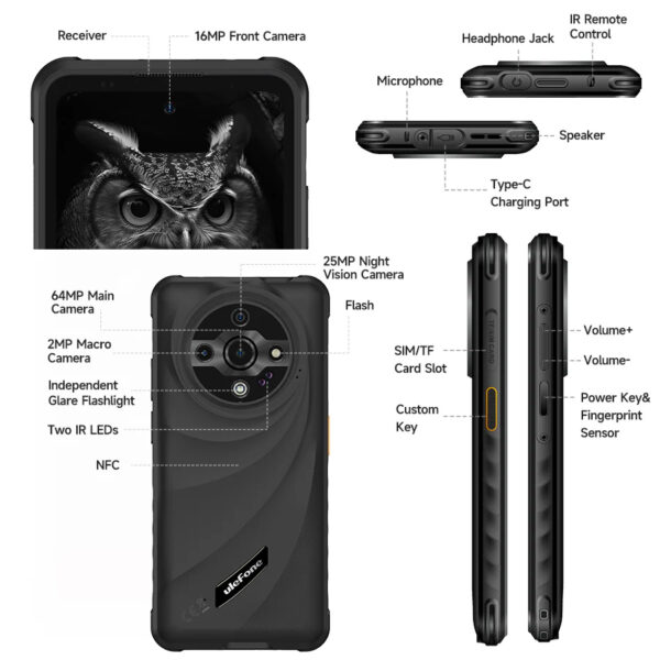 ULEFONE smartphone Armor X31 Pro, 6.56", 8/256GB, 5G, 6050mAh, IP68/IP69K, μαύρο