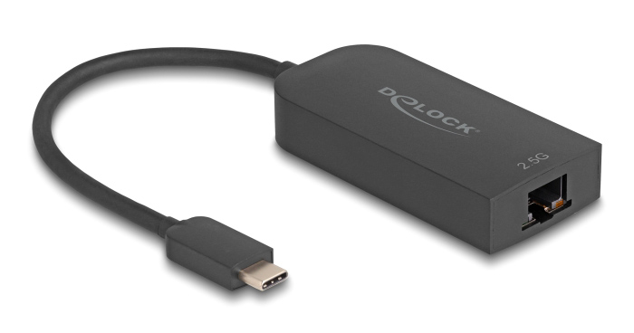 DELOCK αντάπτορας δικτύου 66046, USB-C, 2.5Gbps Ethernet, μαύρος