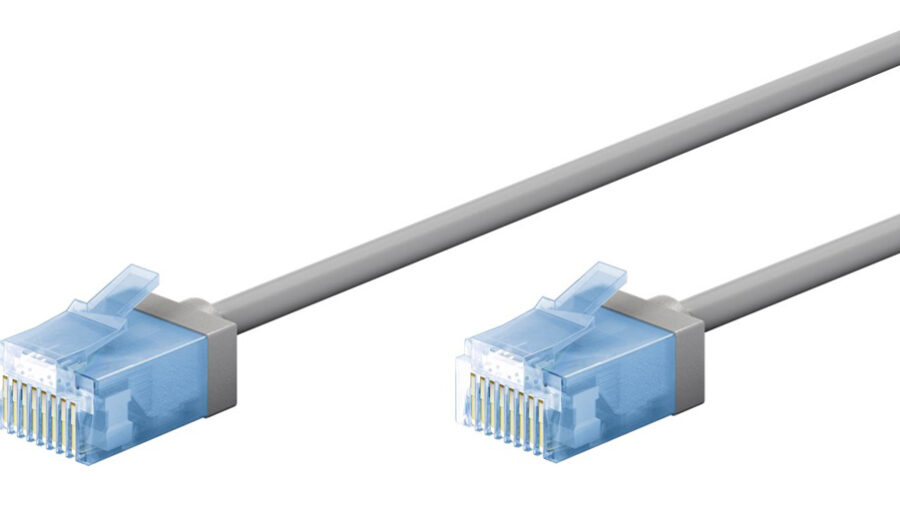 GOOBAY καλώδιο δικτύου 74220, CAT 6A U/UTP, slim, copper, 500MHz, 0.25m, γκρι