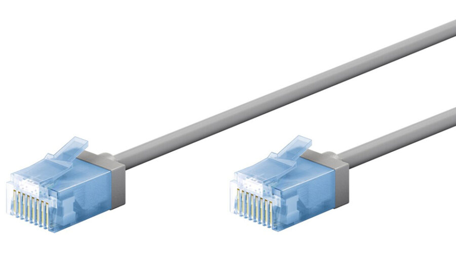 GOOBAY καλώδιο δικτύου 74225, CAT 6A U/UTP, slim, copper, 500MHz, 5m, γκρι