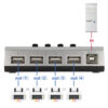 DELOCK USB switch 87762 σε USB Type B, 4 σε 1, bidirectional, ασημί