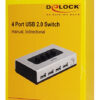 DELOCK USB switch 87762 σε USB Type B, 4 σε 1, bidirectional, ασημί