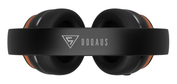 DOQAUS headphones DESIGN 3, ασύρματα & ενσύρματα, Φ40mm, 600mAh, μαύρα/καφέ