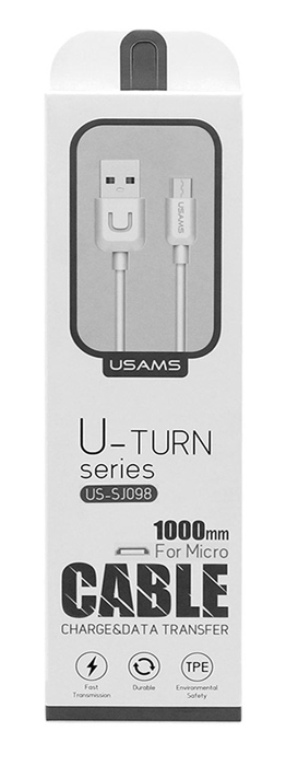 USAMS καλώδιο Micro USB σε USB US-SJ098, 10.5W, 1m, λευκό