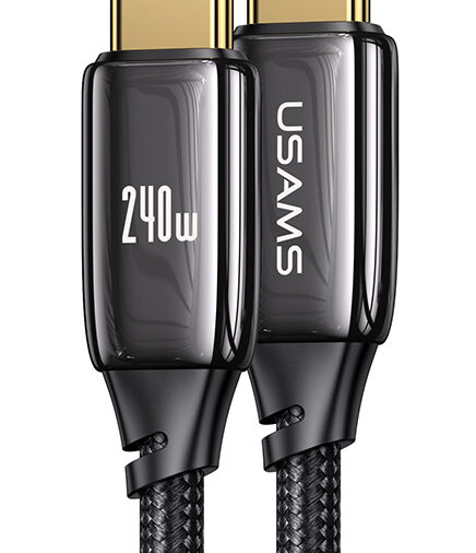 USAMS καλώδιο USB-C σε USB-C US-SJ580, 240W PD 3.1, 480Mbps, 1.2m, μαύρο