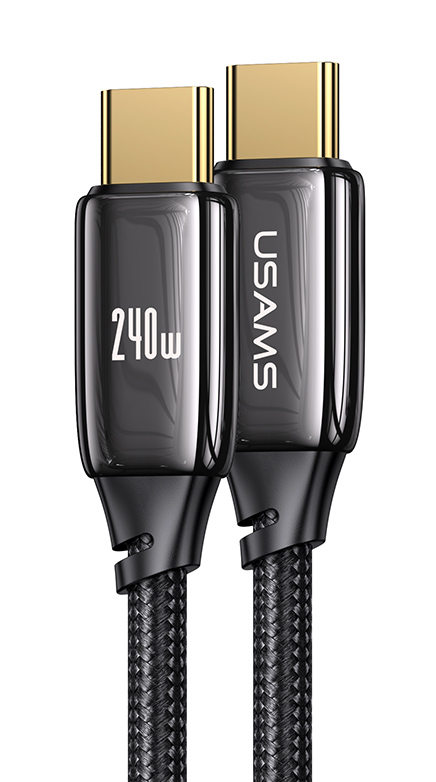 USAMS καλώδιο USB-C σε USB-C US-SJ580, 240W PD 3.1, 480Mbps, 1.2m, μαύρο