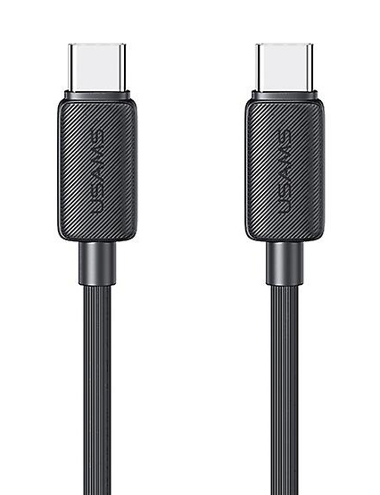 USAMS καλώδιο USB-C σε USB-C US-SJ691, 60W, 480Mbps, 1m, μαύρο