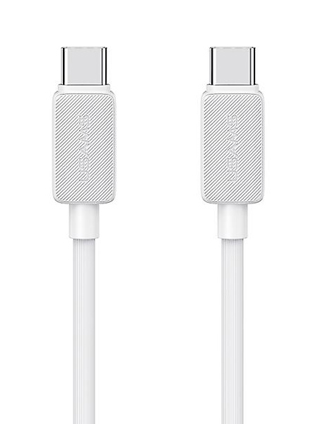 USAMS καλώδιο USB-C σε USB-C US-SJ691, 60W, 480Mbps, 1m, λευκό