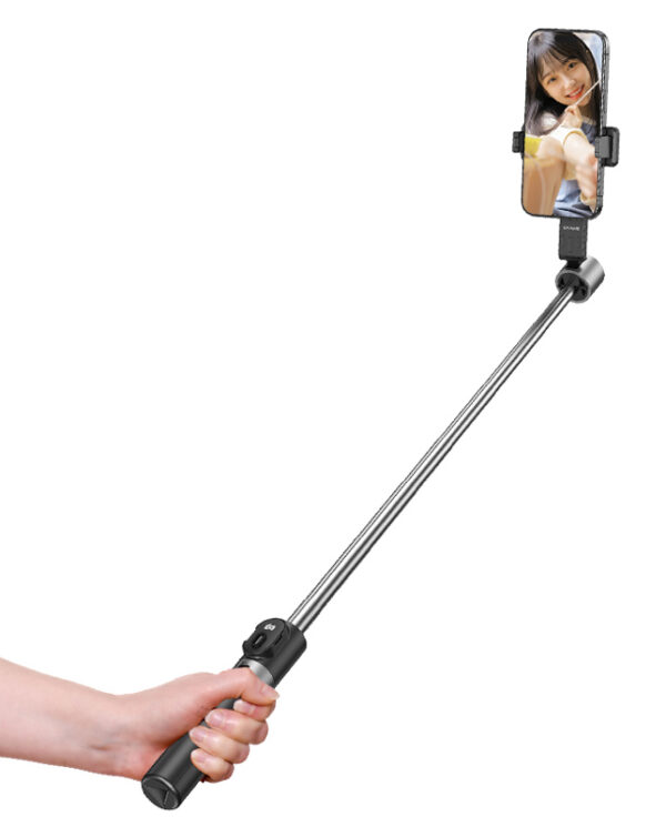 USAMS selfie stick ZB324 με τρίποδο, έως 110cm, Bluetooth, μαύρο